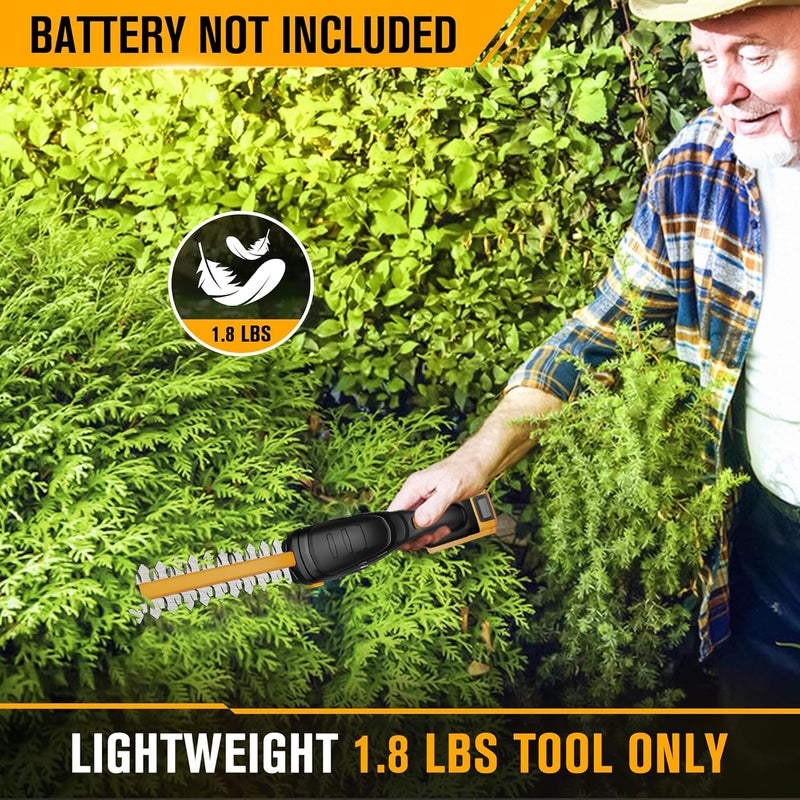 HEINPRO Hedge Trimmer Cordless Compatible with DEWALT 20V MAX Battery 2-in-1 Small Electric Bush Trimmers and Grass Shears for Gardening, Tree, Shrub Trimmer (Tool only) - Image 5
